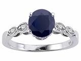 Tommaso Design™ Genuine Black Sapphire Solitaire Engagement Ring