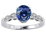 Tommaso Design™ Created 7mm Sapphire Solitaire Engagement Ring