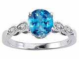 Tommaso Design™ Round 7mm Genuine Blue Topaz Solitaire Engagement Ring