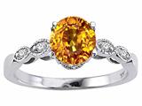 Tommaso Design™ Round 7mm Genuine Citrine Solitaire Engagement Ring
