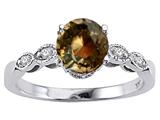 Tommaso Design™ Round 7mm Genuine Smoky Quartz Solitaire Engagement Ring