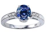 Tommaso Design™ Created Sapphire and Diamond Engagement Ring