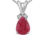 Tommaso Design™ Genuine Ruby and Diamond Pendant