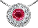 Tommaso Design™ Genuine Ruby and Diamond Pendant