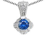 Tommaso Design™ Round 5mm Genuine Sapphire Pendant