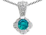 Tommaso Design™ Round 5mm Genuine Emerald Pendant