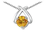 Tommaso Design™ Round 5mm Genuine Yellow Sapphire Pendant