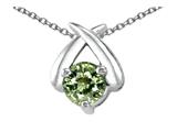 Tommaso Design™ Round 5mm Genuine Green Sapphire Pendant