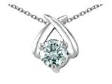 Tommaso Design™ Round Genuine Aquamarine Pendant