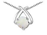 Tommaso Design™ Round 5mm Genuine Opal Pendant