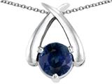 Tommaso Design™ Round 7mm Genuine Sapphire Pendant