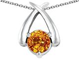 Tommaso Design™ 7mm Round Genuine Citrine Pendant