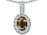 Tommaso Design™ Oval 8x6mm Genuine Green Amethyst and Diamond Pendant