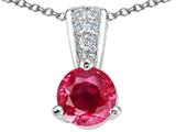 Tommaso Design™ Genuine Round Ruby and Diamond Pendant