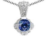 Tommaso Design™ Round Genuine Sapphire Pendant