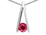 Tommaso Design™ Genuine Round Ruby Pendant