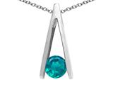Tommaso Design™ Round Genuine Emerald Pendant