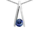 Tommaso Design™ Round Genuine Sapphire Pendant