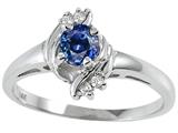 Tommaso Design™ Genuine Sapphire and Diamond Ring