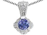 Tommaso Design™ Round Genuine Tanzanite Pendant