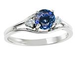 Tommaso Design™ Genuine Sapphire and Diamond Ring