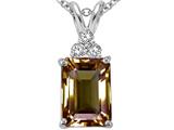 Tommaso Design™ 8x6mm Emerald Cut Genuine Smoky Quartz Pendant