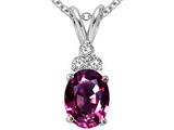 Tommaso Design™ Oval Genuine Rhodolite and Diamond Pendant