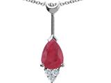 Tommaso Design™ Genuine Ruby and Diamond Pendant