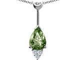 Tommaso Design™ Genuine Green Sapphire and Diamond Pendant
