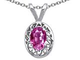 Tommaso Design™ Oval 6x4mm Created Pink Sapphire Pendant