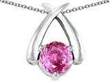 Tommaso Design™ Round 7mm Simulated Pink Topaz Pendant
