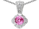 Tommaso Design™ Round 5mm Created Pink Sapphire Pendant