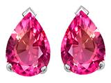 Tommaso Design™ Pear Shape 10x7mm Created Pink Sapphire Earring Studs