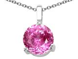 Tommaso Design™ Round 7mm Simulated Pink Topaz Pendant