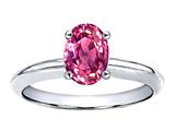Tommaso Design™ Oval 8x6mm Simulated Pink Topaz Solitaire Engagement Ring