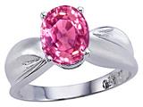 Tommaso Design™ Oval 9x7mm Created Pink Sapphire Solitaire Ring