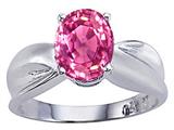 Tommaso Design™ Oval 9 x 7mm Simulated Pink Topaz Solitaire Ring