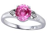 Tommaso Design™ Round 7mm Simulated Pink Topaz And Genuine Diamond Ring