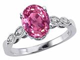 Tommaso Design™ Oval 9x7mm Simulated Pink Topaz And Genuine Diamond Ring