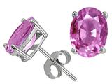 Tommaso Design™ Oval 8x6mm Simulated Pink Topaz Earring Studs