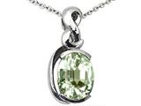 Tommaso Design™ Oval 9x7mm Genuine Green Amethyst Pendant