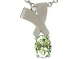 Tommaso Design™ Oval 7x5mm Genuine Green Amethyst Pendant