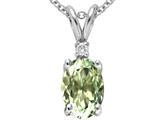 Tommaso Design™ Oval 7x5 mm Genuine Green Amethyst Pendant
