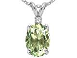 Tommaso Design™ Oval 8x6 mm Genuine Green Amethyst Pendant