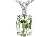 Tommaso Design™ Oval 9x7 mm Genuine Green Amethyst Pendant