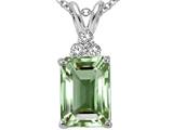 Tommaso Design™ Emerald Cut 8x6mm Genuine Green Amethyst Pendant