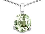 Tommaso Design™ Round 7mm Genuine Green Amethyst Pendant