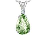 Tommaso Design™ Genuine Green Amethyst and Diamond Pendant