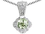 Tommaso Design™ Round 5mm Genuine Green Amethyst Pendant