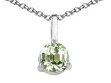 Tommaso Design™ Small Round Solitaire Genuine Green Amethyst Pendant